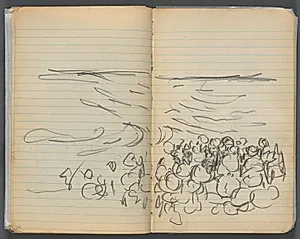 Sketchbook, page 048 & 49: Beach View  by Maurice Prendergast (American, 1858–1924)