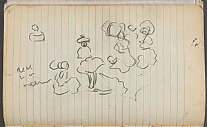 Sketchbook, page 076: Figures with Notes  by Maurice Prendergast (American, 1858–1924)