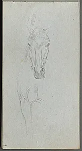 Sketchbook, page 09: Study of a Horse by Ernest Meissonier (French, 1815–1891)