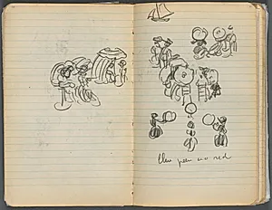 Sketchbook, page 110 &111: Study for Figures on a Beach  by Maurice Prendergast (American, 1858–1924)