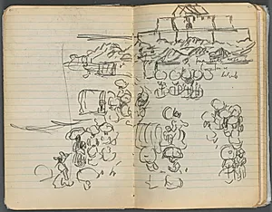Sketchbook, page 112 & 113: Beach View  by Maurice Prendergast (American, 1858–1924)