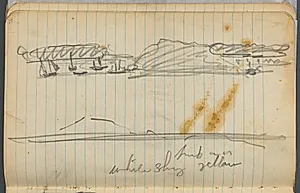 Sketchbook, page 132: Marine View with color notations  by Maurice Prendergast (American, 1858–1924)