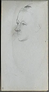 Sketchbook, page 45: Woman's Face, 3/4 View by Ernest Meissonier (French, 1815–1891)