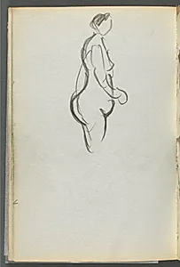 Sketchbook, The Dells, N° 127, page 092: Nude in Profile by Maurice Prendergast (American, 1858–1924)