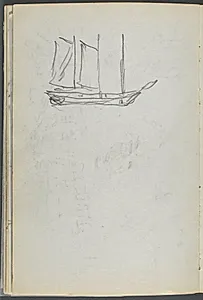 Sketchbook, The Dells, N° 127, page 106: Sailboat  by Maurice Prendergast (American, 1858–1924)