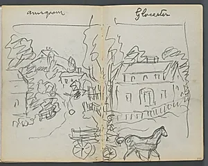 Sketchbook, The Dells, N° 127, page 176 & 177: "Annisquam - Glocester" by Maurice Prendergast (American, 1858–1924)