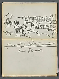 Sketchbook- The Granite Shore Hotel, Rockport, page 080 & 81: "East Gloucester"  by Maurice Prendergast (American, 1858–1924)