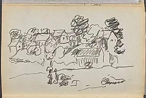 Sketchbook- The Granite Shore Hotel, Rockport, page 168: Houses  by Maurice Prendergast (American, 1858–1924)