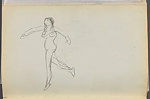 Sketchbook- The Granite Shore Hotel, Rockport, page 170: Female Nude  by Maurice Prendergast (American, 1858–1924)