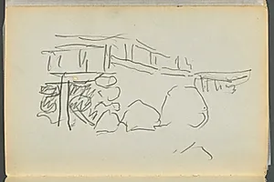 Sketchbook- The Granite Shore Hotel, Rockport, page 178: Fence by Maurice Prendergast (American, 1858–1924)