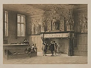 Sketches in Belgium and Germany, Volume I: Hall of Justice of the Magistrates du Franc, Bruges by Louis Haghe (British, 1806–1885)