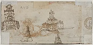 Sketches of Castles (verso) by Unknown Artist