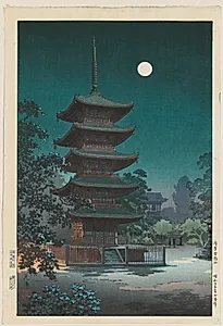 Sketches of Famous Places in Japan: Asakusa Kinryūzan Temple by Tsuchiya Kōitsu (Japanese, 1870–1949)