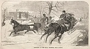 Sleighing on the Road, Brighton, near Boston by Winslow Homer (American, 1836–1910)