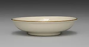Small Dish from Dining Set with Plum Blossoms and Cracked-Ice by Seifū Yohei II (Japanese, 1844–1878)