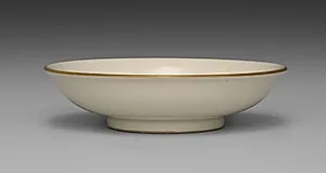 Small Dish from Dining Set with Plum Blossoms and Cracked-Ice by Seifū Yohei II (Japanese, 1844–1878)