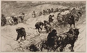 Snowball Fight:  Quai aux Fleurs by Auguste Louis Lepère (French, 1849–1918)
