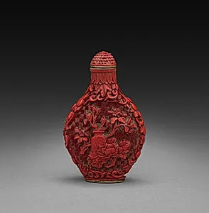 Snuff Bottle with Flowers by Unknown Artist