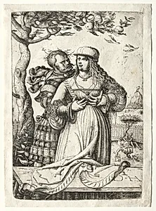 Soldier Embracing a Woman by Daniel Hopfer (German, c. 1470–1536)