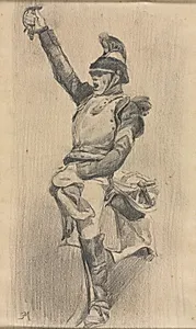 Soldier with Upraised Arm by Ernest Meissonier (French, 1815–1891)