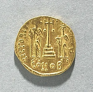 Solidus of Constans II and Constantine IV with a Cross Potent on Three Steps (reverse) by Unknown Artist