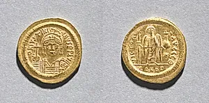 Solidus of Justinian I  by Unknown Artist