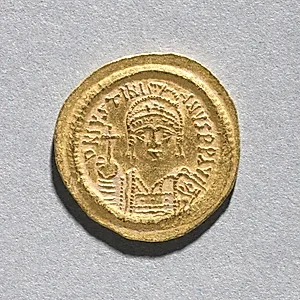 Solidus of Justinian I (obverse) by Unknown Artist