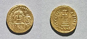 Solidus with Heraclius and his Son Heraclius Constantine  by Unknown Artist
