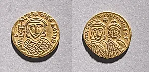 Solidus with Leo IV the Khazar and His Father Constantine V Copronymus  by Unknown Artist