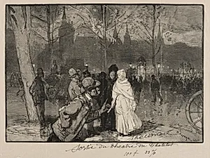Sortie du Théâtre du Chatelet by Auguste Louis Lepère (French, 1849–1918)