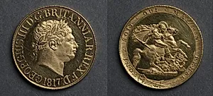 Sovereign: George III (obverse); St. George and the Dragon (reverse) by Benedetto Pistrucci (Italian, 1784–1855)