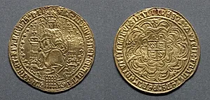 Sovereign: Henry VIII Enthroned (obverse); Royal Arms on Tudor Rose (reverse) by Unknown Artist