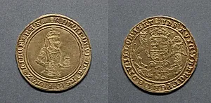 Sovereign of Twenty Shillings: Edward VI (obverse); Crowned Shield of Royal Arms (reverse) by Unknown Artist