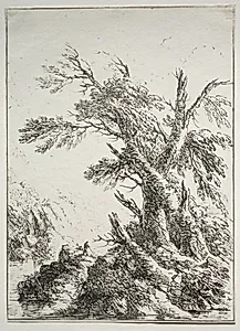 Specimens of Polyautography:  Along the Bank of a River by Henry Richard Warwick (British, 1779–1853)