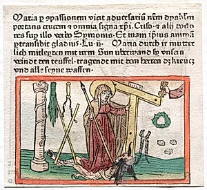 Spiegel Menslicher Behaltnis:  The Virgin Mary Overcoming a Devil by Unknown Artist