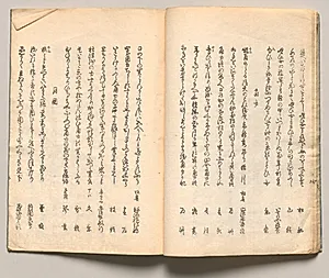 Spread Eighteen from Volume One of People of Japan in Light Verse (Kyōka) by Utagawa Hiroshige (Japanese, 1797–1858)