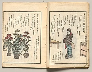 Spread Nine from Volume Four of People of Japan in Light Verse (Kyōka) by Utagawa Hiroshige (Japanese, 1797–1858)