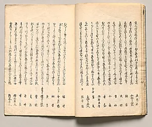 Spread Sixteen from Volume One of People of Japan in Light Verse (Kyōka) by Utagawa Hiroshige (Japanese, 1797–1858)