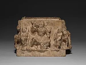 Square Urn with Celestial Guardians by Unknown Artist