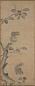 Squirrels on the Chestnut Tree by Ge Shuying (Chinese, active 1300s)