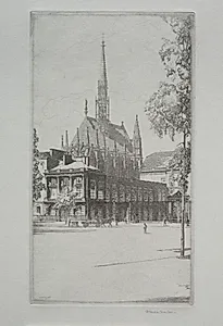St. Chapelle, Paris by Herbert Gordon Warlow (British, 1885–1942)