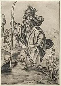 St. Christopher by Martin Schongauer (German, c. 1450–1491)