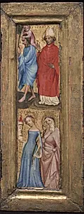 St. Christopher, St. Erasmus, St. Barbara, and another female saint by Unknown Artist