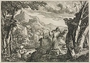 St. Francis of Assisi Receiving the Stigmata by Giovanni Francesco Grimaldi (Italian, 1606–1680)