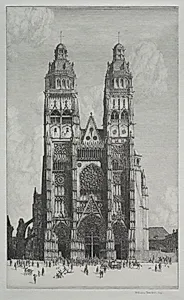 St. Gatiens, Tours by Herbert Gordon Warlow (British, 1885–1942)
