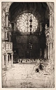 St. Mark's No. 2 (Venice) -- Interior by David Young Cameron (British, 1865–1945)