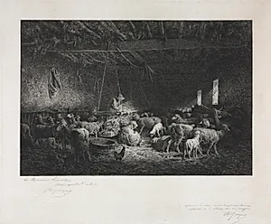 Stable  by Charles-Émile Jacque (French, 1813–1894)
