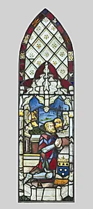 Stained Glass Panel with Male Donor by Unknown Artist