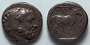 Stater: Head of Bearded Herakles (obverse); Horse (reverse) by Unknown Artist