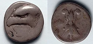 Stater: Head of Eagle (obverse); Thunderbolt (reverse) by Unknown Artist